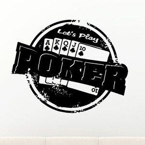Vamos a jugar Poker sello juego cartas vinilo Peal y palo etiqueta engomada desprendible de la etiqueta L1380