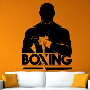 Boxeo boxeador combate lucha deportes artes marciales pared pegatinas pegatinas vinilo decoración Mural arte L2119