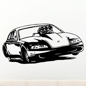 Racing Car Vehicle Tuner Tuning Custom Drifting Automobile Coupe Speed Fast  Wall Decal Vinyl Sticker Mural Room Decor L1173