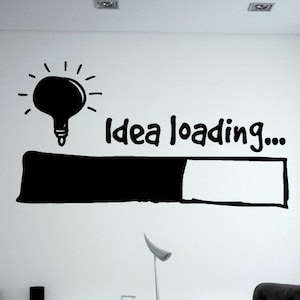 Light Bulb Lamp Idea Loading Wall Window Car DIY Sticker Decal Vinyl Silhouette Clip Art Vector Plotter Cut Decor Free Shipping L1843
