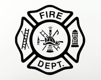 Fireman Fire Man Department Logo Emblem Wall Decal Vinyl Sticker Mural Room Decor L918