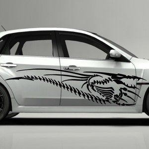 Flying Dinosaur Skeleton Stripes (both sides) For Car Auto Automobile Vehicle Coupe Sedan Suv Crossover Vinyl Decal Wrap  L1327