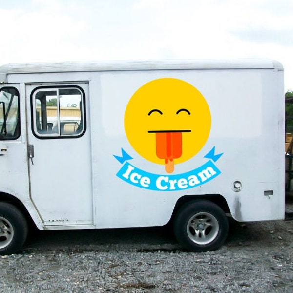Ice Cream Truck Sticker, Ice Cream Logo Decal, Car Decals, Custom Printed Decal for Companies, Concession Trailer Decals