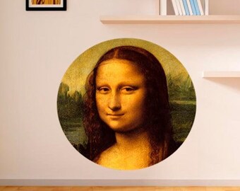 Decalque da Mona Lisa, adesivo da Mona Lisa, decoração de parede da Mona Lisa, pintura da Mona Lisa