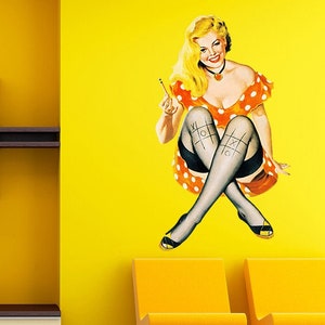 Pin Up Girl Sticker, Pin Up Girl Decal