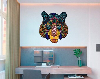 Boho Tiger Wall Decal, Boho Tiger Wall sticker, Boho Tiger wall decor