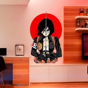 Anime Samurai Decal, Anime Samurai Sticker, Anime Samurai Wall Decor