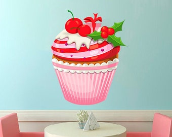 Cupcake Decal, Cupcake Sticker, Cupcake Kitchen Decor, Cupcake Bakery Decor