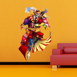 Buffoon Decal, Joker Decal, Joker Sticker, Arlequin Sticker, Arlequin Decal
