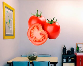 Calcomanía de tomates, pegatina de tomates, decoración de cocina de tomates, decoración de restaurante de tomates