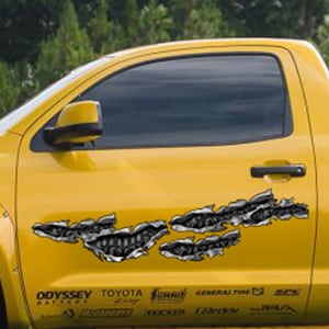 3D Racing flag car graphics, Tribal Skulls full color car vinyl, Skull car side design, Skulls car vinyl sticker, Skull car side vinyl decal