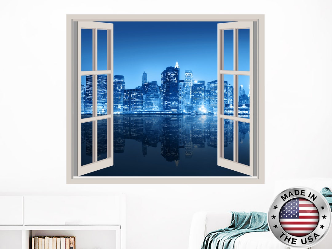 New York Wall Decal. City Night Skyline Vinyl Sticker Murals. Etsy