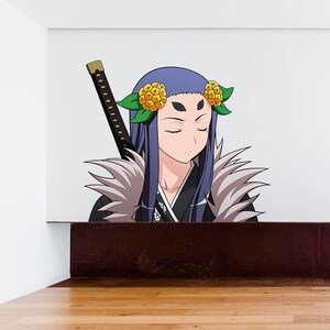 Anime Samurai Girl Wall Art, Anime Samurai Girl Sticker, Anime Samurai Girl Decal