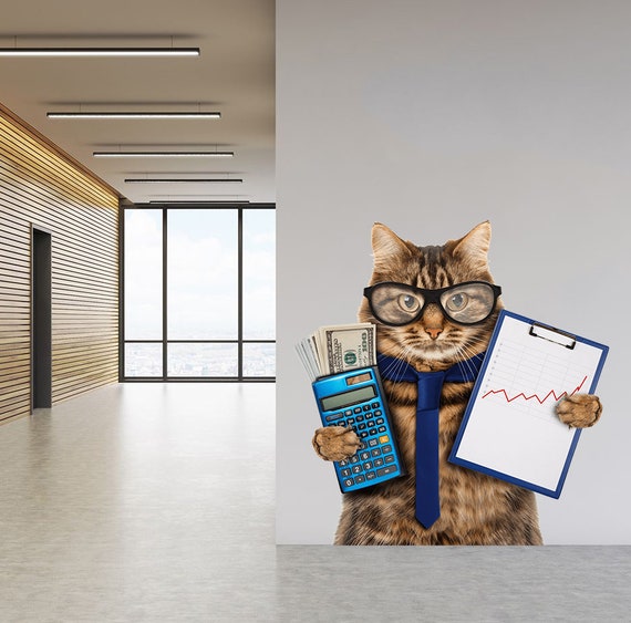 Accountant Cat Sticker Accountant Cat Decal Accountant Cat Etsy UK