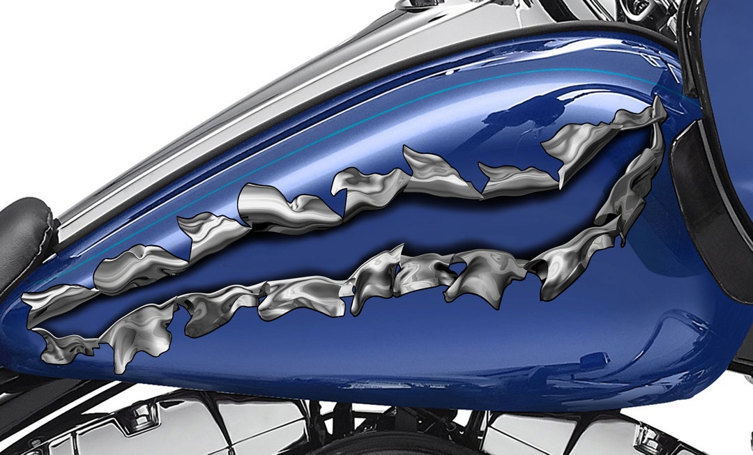 Ripped Metal Street Racing Bike Decal, Ripped Metal Bike Wrap, Ripped ...