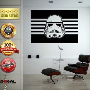 Star Space Warrior Galaxy Fighter Helmet Wall Vinyl Sticker Mural Room Decor L1784