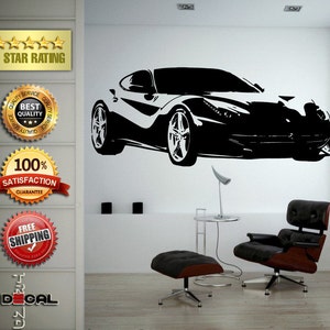 Exotische Super auto race voertuig snel rit Decal Vinyl Sticker muurschildering kamer Decor L1771