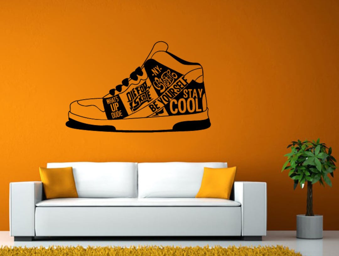 Cool Sneaker Shoes Fashion Urban High Tops DIY Wall Stickers Decals ...