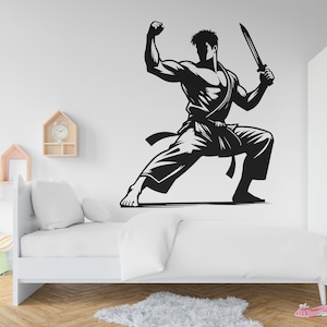 Ninja wall Decor, Ninja Samurai Wall Decal,  Japanese Warrior Ninja With A Sword Wall Art, Ninja  Wall Sticker, Vinyl 301RS