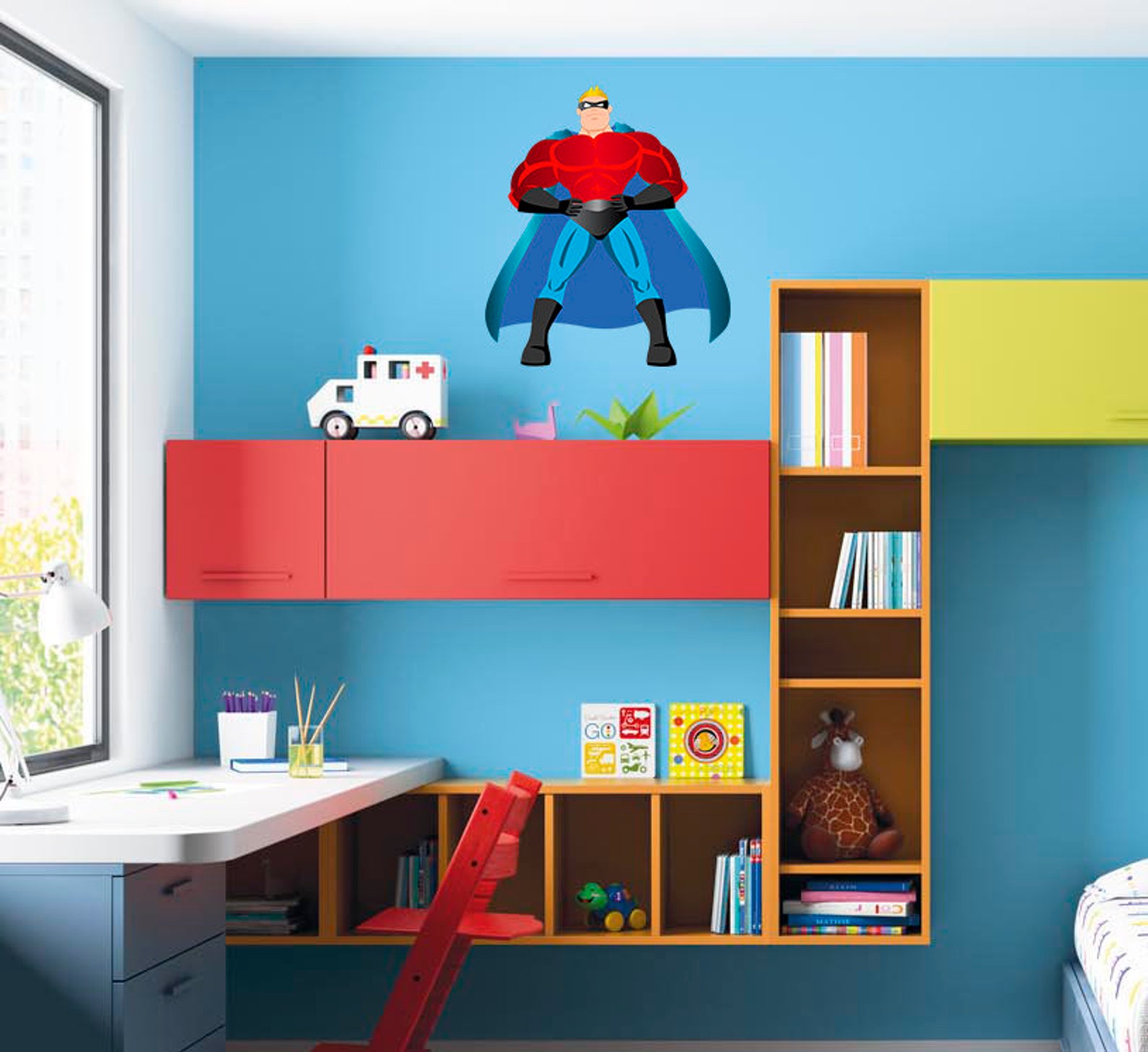 Superhero Wall Decal Superhero Wall sticker Superhero wall Etsy