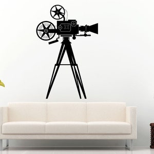 Movie Film Cinema Roll Vintage Video Camera Wall Decal Vinyl Sticker Mural Room Decor L931