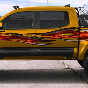 3D Tribal Racing Stripes Car Vinyl Wrap, Tribal Truck Vinyl Side Graphics, Tribal Car Decal, Tribal Truck Side Full Color Vinyl Sticker