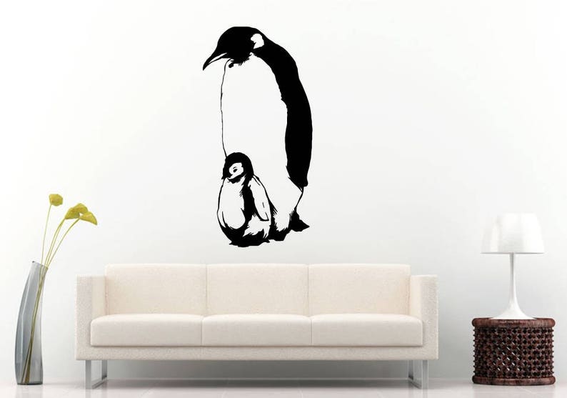 Penguin Baby Penguin Polar Bird Children Kids Room DIY Wall Sticker Decal Vinyl Mural Decor Art L2187