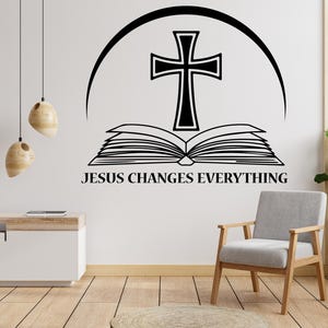 Jesus Changes Everything, Religious Wall Sign, Christian Wall Words, Church Sanctuary Wall Art, Church Wall Decor, Religious Wall Art 387RS