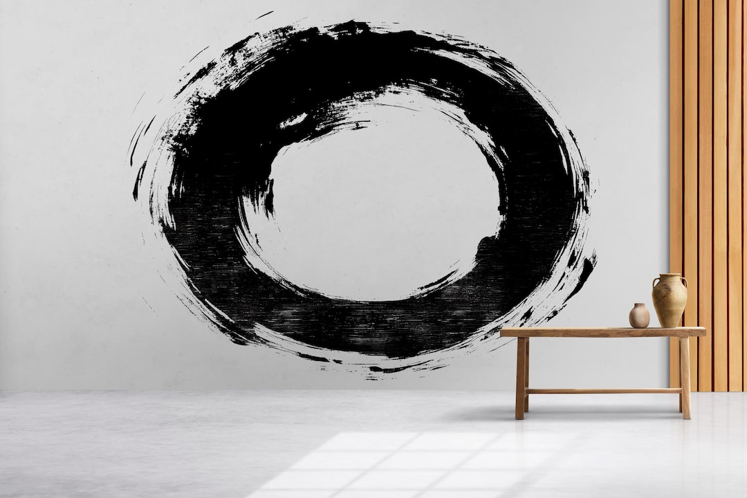 Zen Circle Wall Decal • Japanese Enso Brushstroke Sticker • Minimalist ...