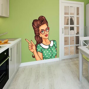Pin Up Girl Kitchen Decal, Pin Up Girl Kitchen Sticker, Pin Up Girl Kitchen Wall Decor
