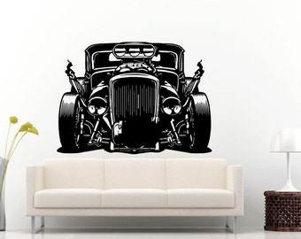 Hot Rod Amerikaanse Muscle Car Racing sport voertuig muur sticker Vinyl Sticker muurschildering kamer Decor L1268