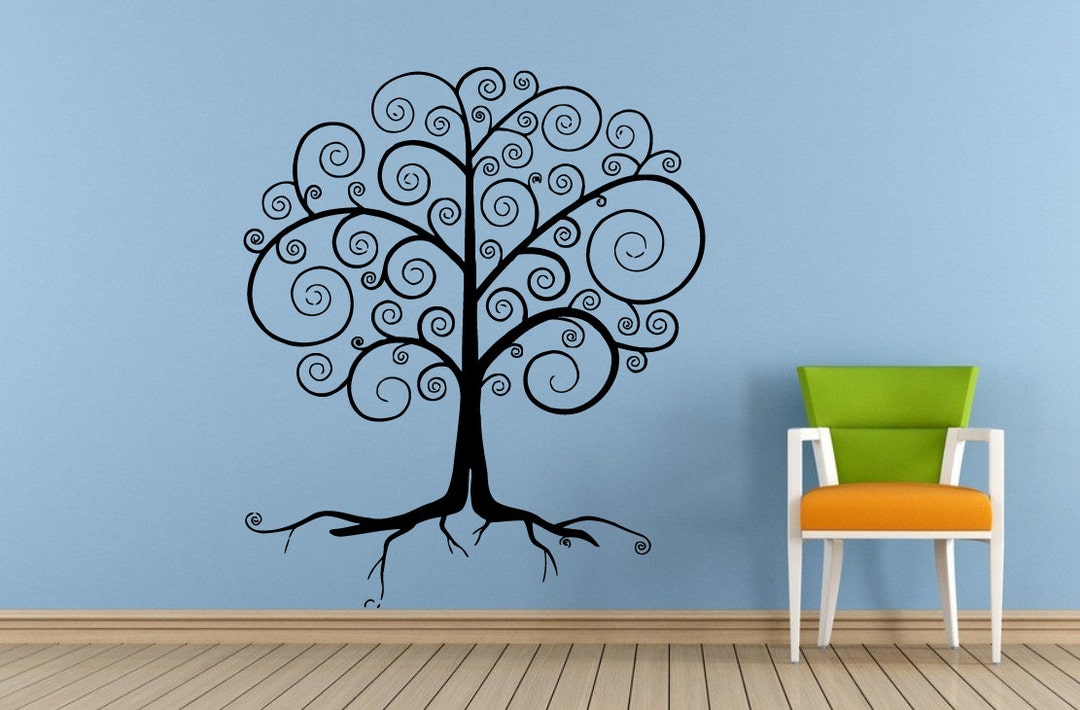 Big Abstract Tree Growing Nature Window Wall Decal Vinyl Sticker Mural ...