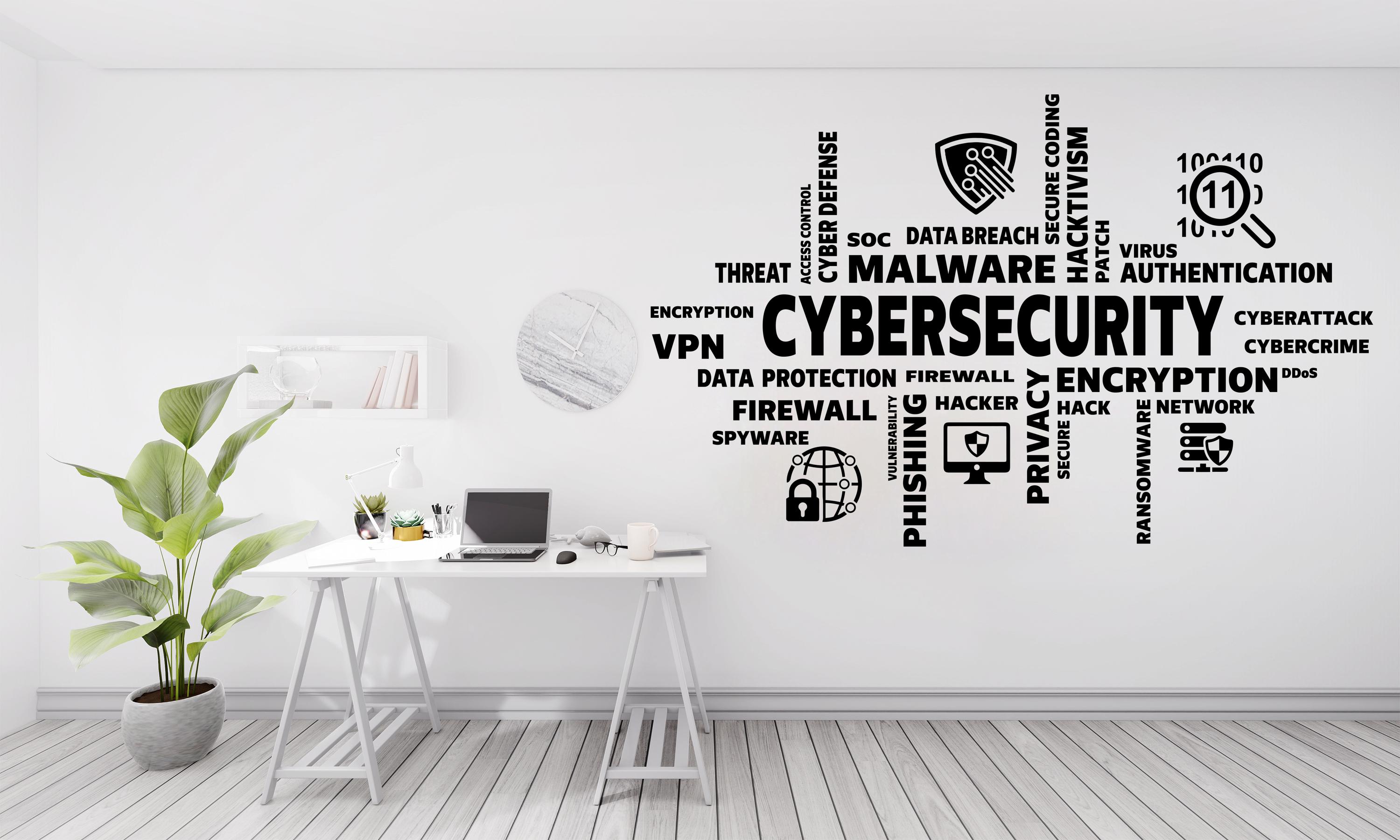 Cybersecurity Word Cloud Wall Decal | Hacker, Encryption, Malware ...