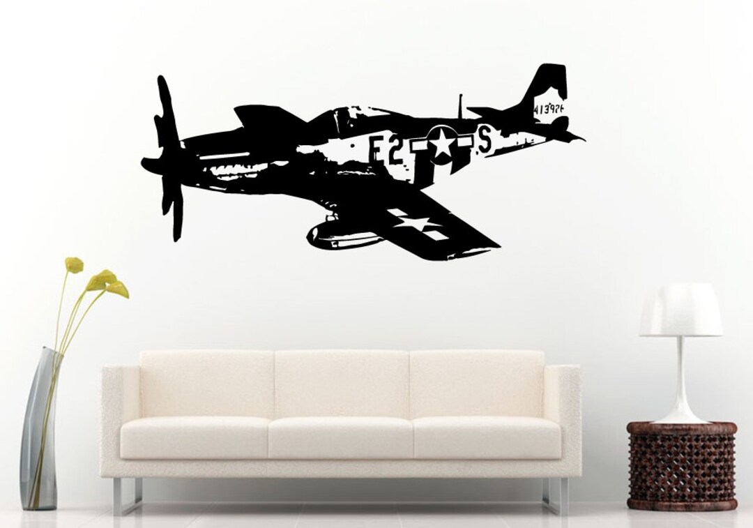 Old Vintage War Air Force Airplane Jet Aircraft Wall Decal Vinyl ...