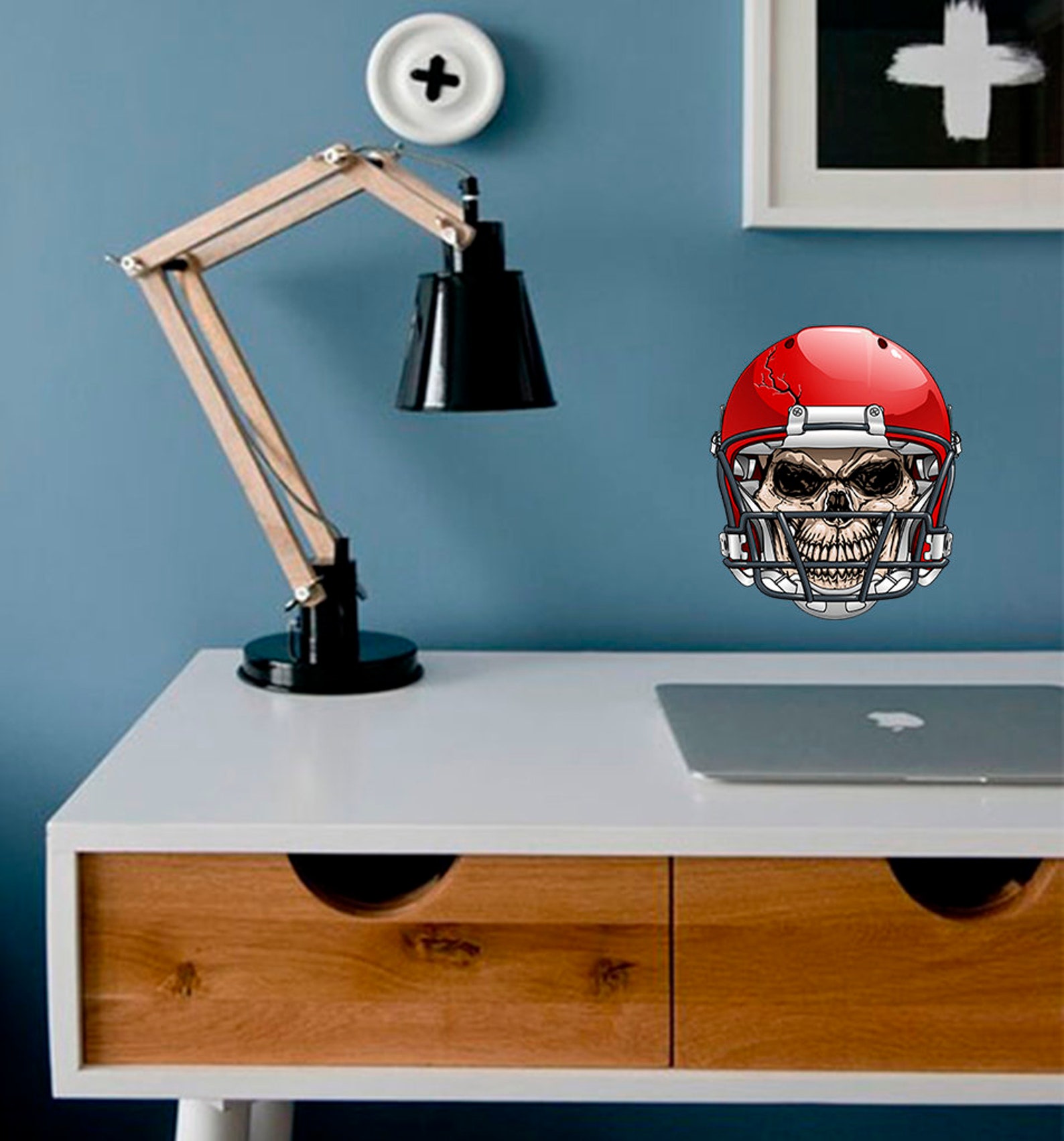 Skull in Football Helmet Decal Skull in Football Helmet Etsy