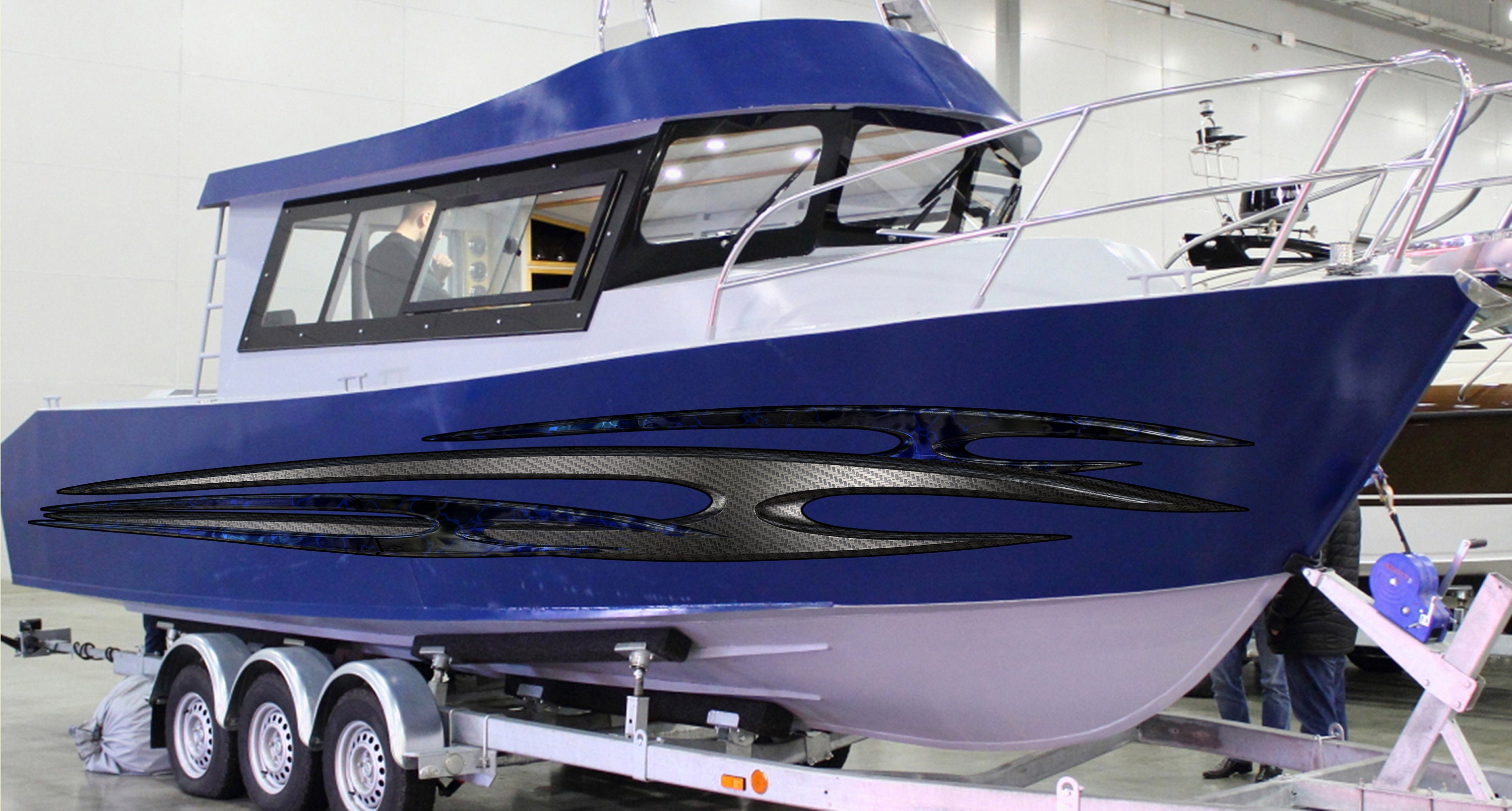 Tribal Speed Boat Vinyl Graphics Tribal Boat Full Color Vinyl - Etsy