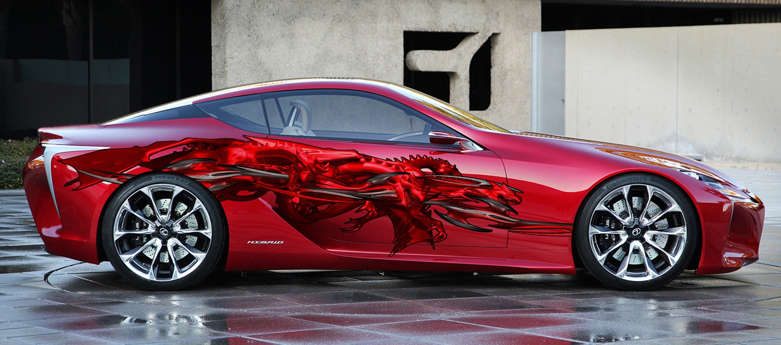 Red Tribal Dragon Car Wrap Tribal Dragon Car Decal 3D Tribal - Etsy