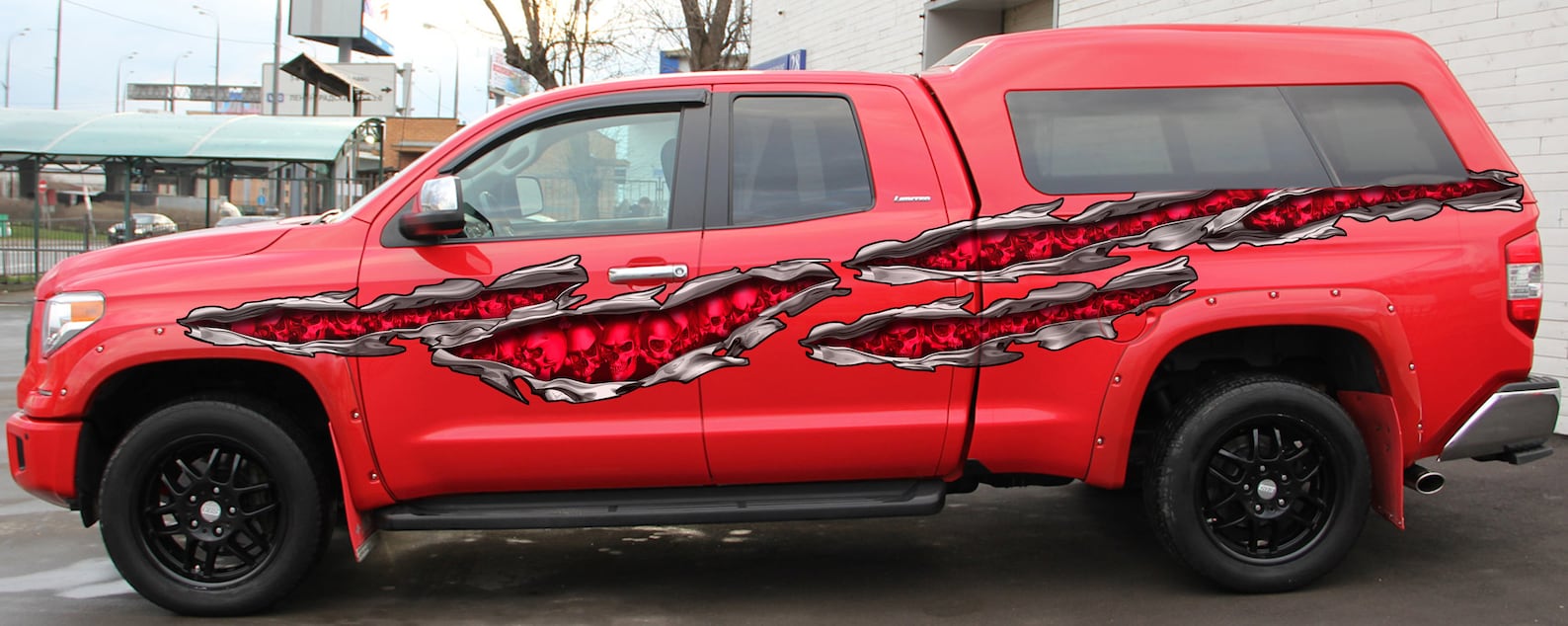 Skulls Truck Ripped Metal Graphics Skulls Truck Wrap Skull Etsy