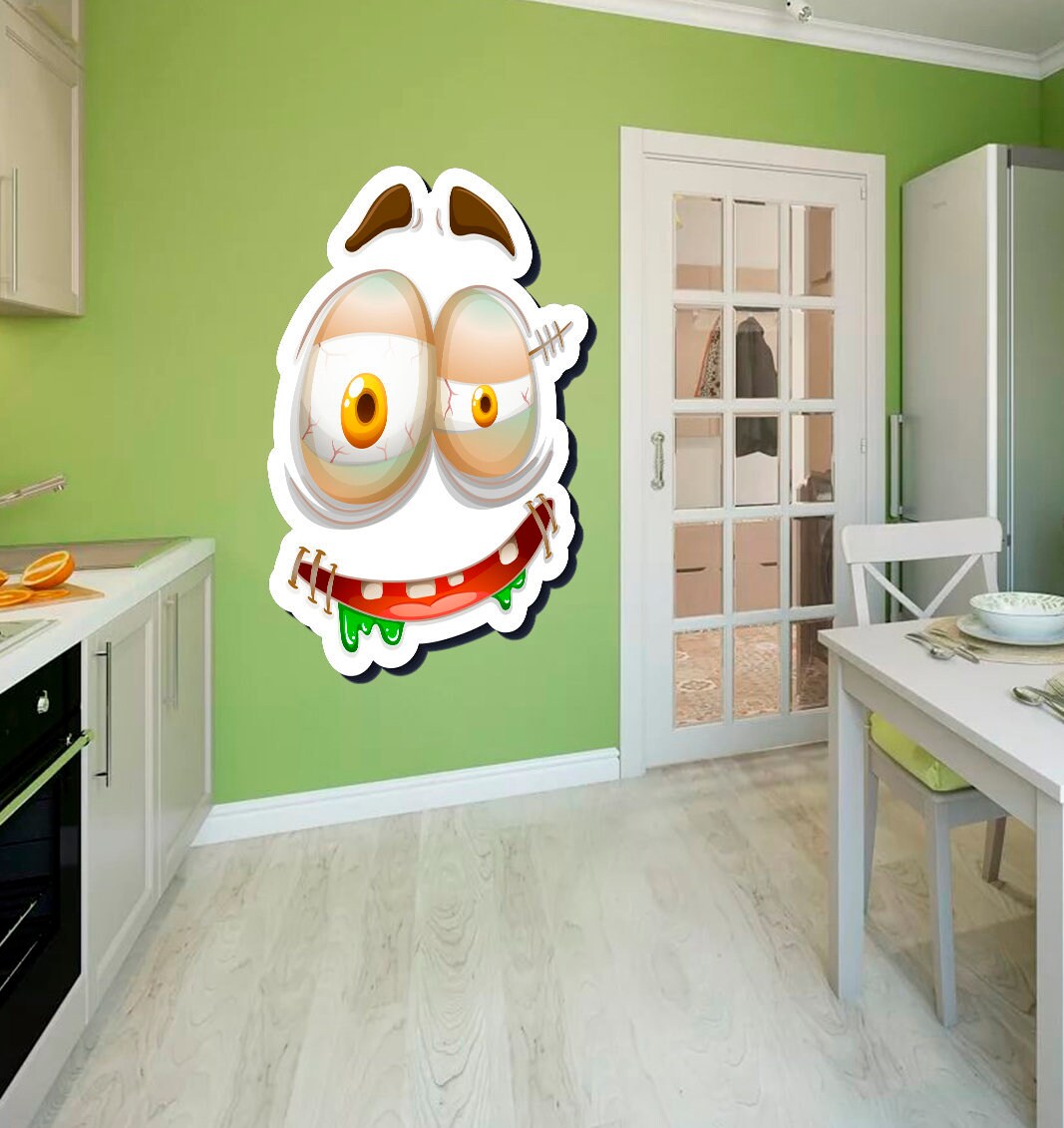 Funny Face Wall Decal Funny Face Wall sticker Funny Face Etsy