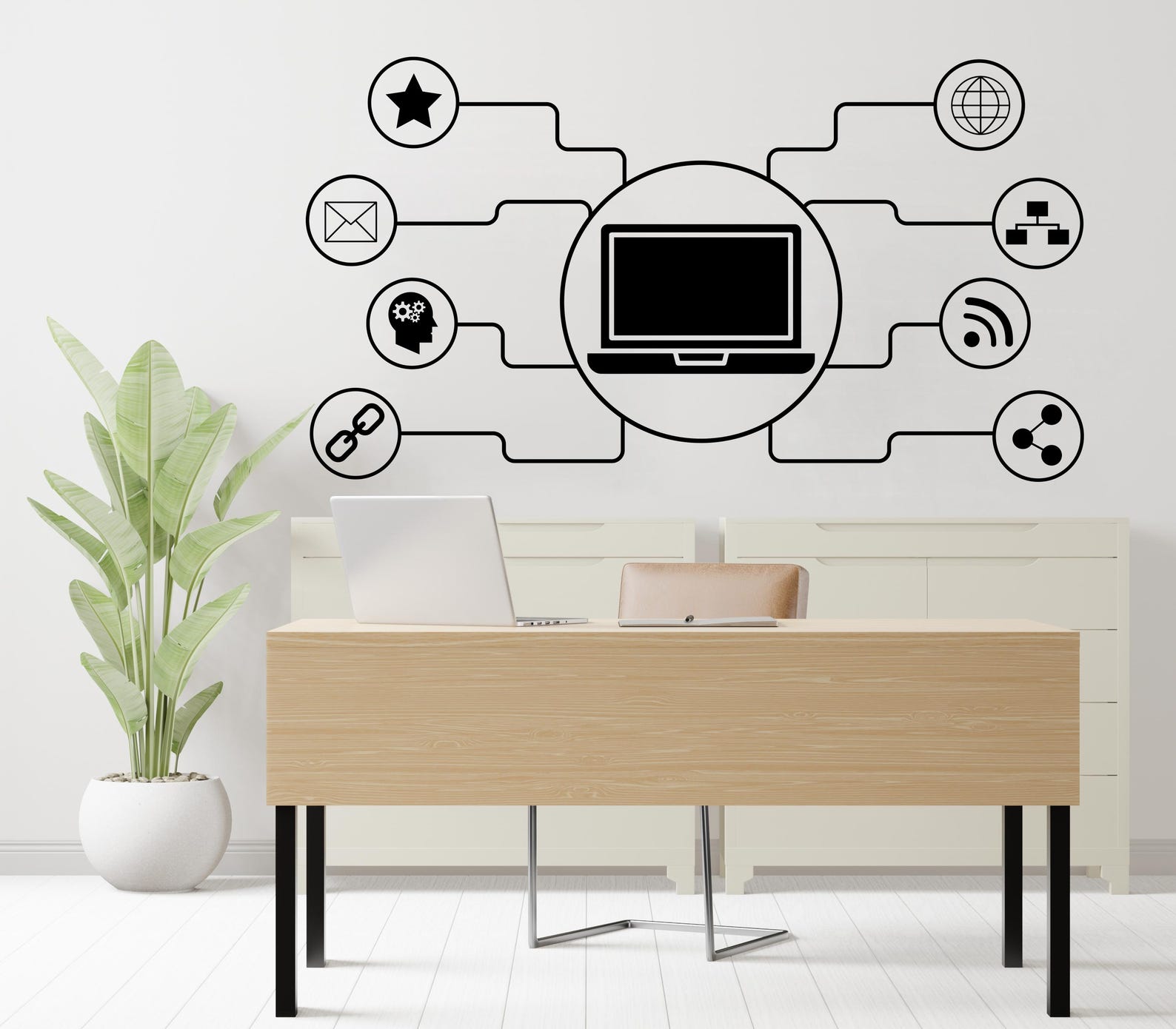 Technology Vinyl Wall Art Decal, Circuit Board Wall Decal, Office Wall ...