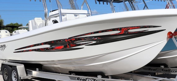Full Color Yacht Graphics Speedboot Vinyl Sticker Boat Graphics