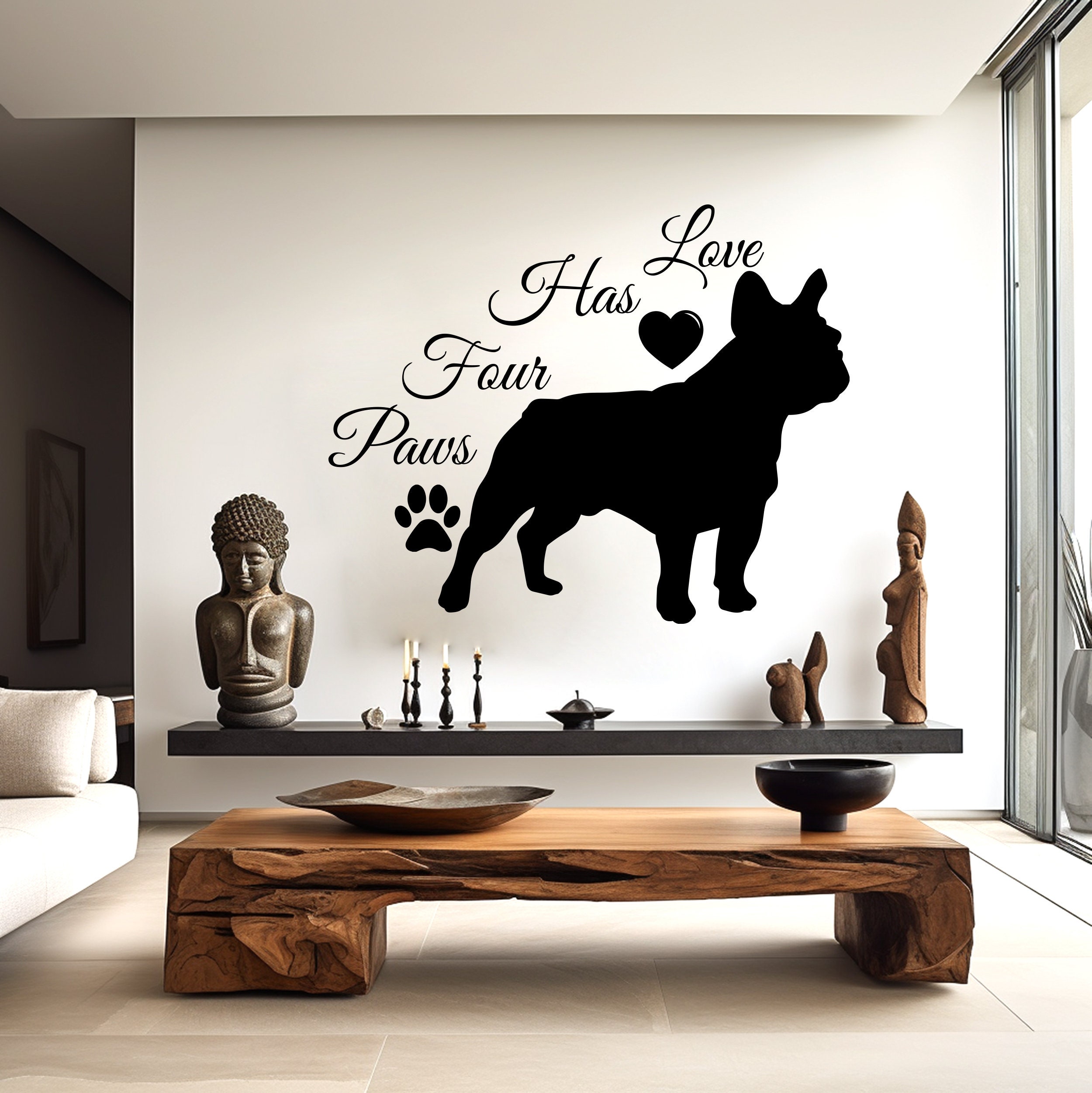 Liebe hat vier Pfoten Hund Wanddekor, Wandtattoo Hund, Hund Wandkunst,  Hundeliebhaber Aufkleber Schlafzimmer Wand Vinyl Kinderzimmer Wandtattoo  Kunst 066RS - .de