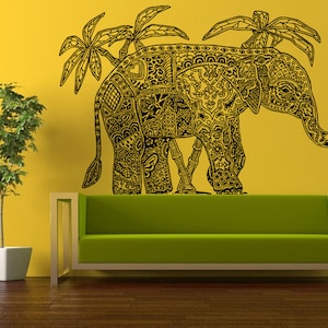 Wall Decal Vinyl Sticker Decals Peal And Stick Cheap Decor Art Ganesh Om Elephant Tattoo Head Mandala Tribal Indian Palm Tree Big Huge L407