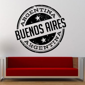 Buenos Aires Argentina Stamp Wall Decal Sticker Vinyl Mural Leaving Bedroom Room Home Decor FREE SHIPPING L346