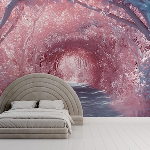 3D Enchanted Forest Bedroom Mural - Modern Dreamy Wall Art - Stylish Nature-Inspired Decor - Unique Gift for Birthdays or Holidays
