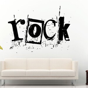 Rock Musik Genre O Buchstaben im Frame Graffiti abstrakte Stil Wand Aufkleber Vinyl Aufkleber Wandbild Room Decor L923