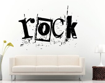 Rock Music Genre O Letter In Frame Graffiti Unique Abstract Style Wall Decal Vinyl Sticker Mural Room Decor L923