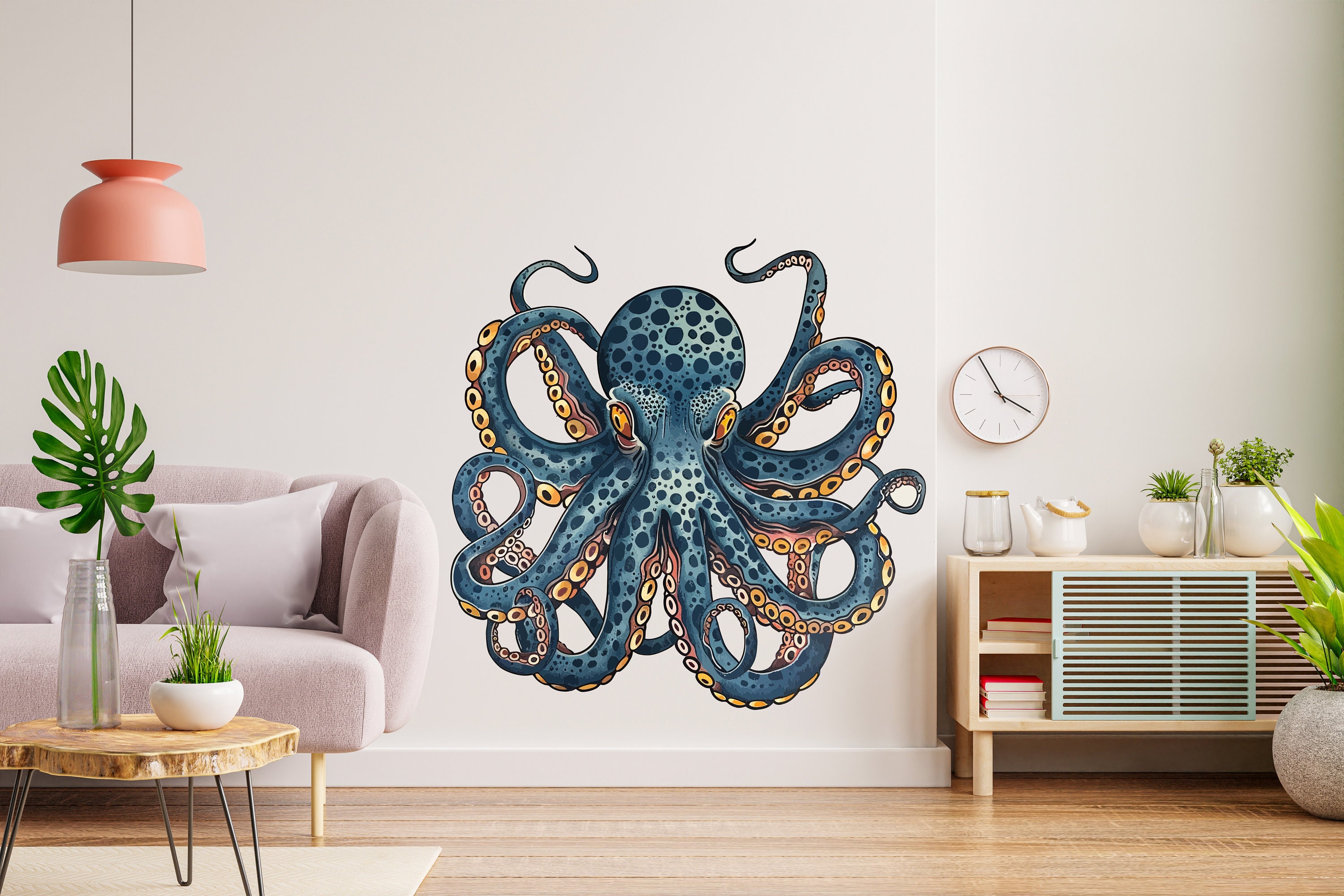 Feelyou Wandbild Ozean-Krake | 3-teilige Leinwand-Kunst (je 30,5x40,6 Cm) | Mit Holzrahmen & Aufhänger | Wasserfest | Für Wohnzimmer, Schlafzimmer, Büro