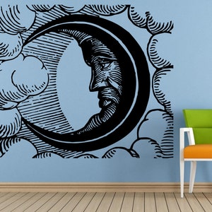 Space Night Sky Stars Moon Sun Baby Kids Child's Room Nursery Wall Room ...