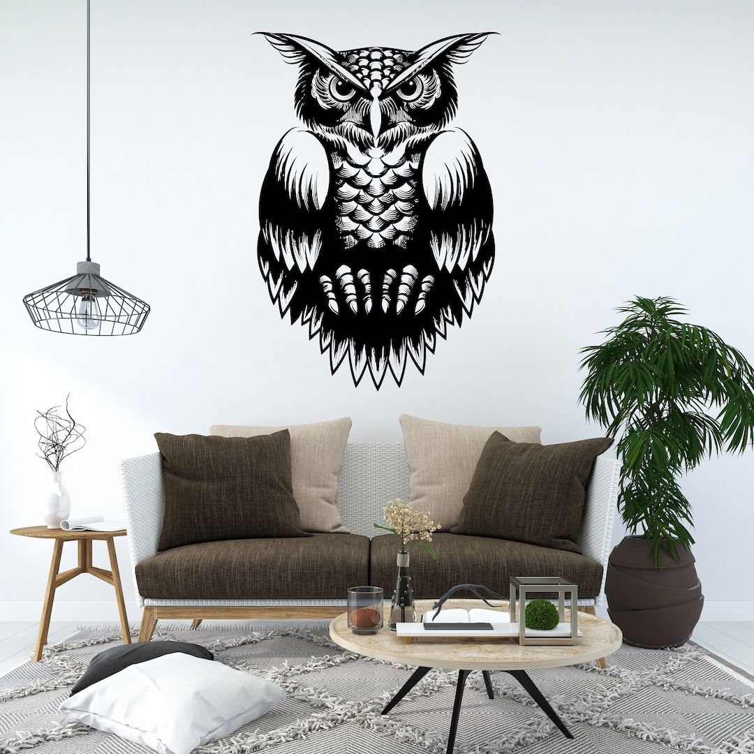 Owl Wall Decal Owl Wall Art Tattoo Sticker Bird Stickers Owl Vinyl Wall ...